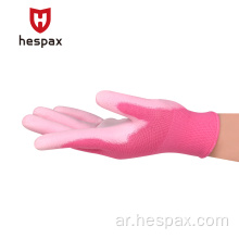 Hespax Factory Wholesale Nylon Pu Stretch Gloves Electronic